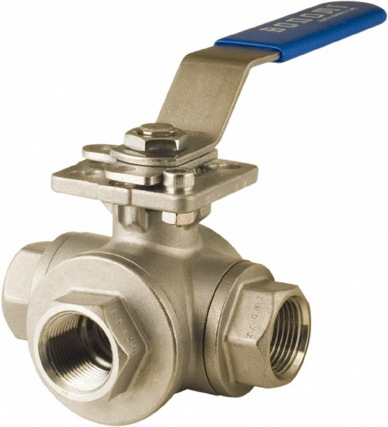 BONOMI Diverter Manual Ball Valve: 1" Pipe, Full Port - 966N 1