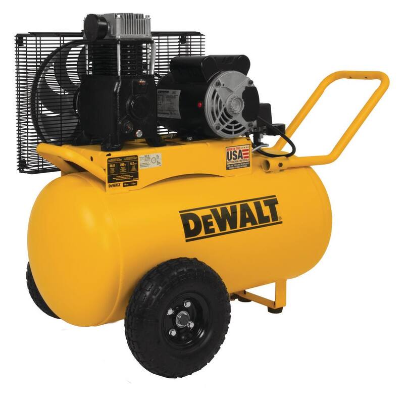 DEWALT 20 Gal. 200 PSI Oil Lubed Belt Drive Portable Horizontal Electric Air Compressor - DXCM201