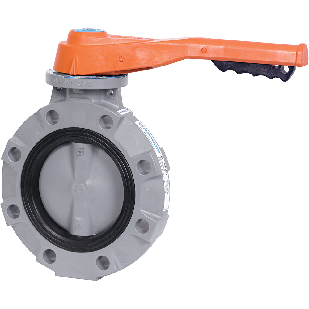 Hayward Flow Control Manual Butterfly Valve: 8" Pipe, Lever Handle - BYV22080A0NL000
