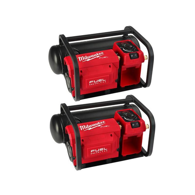 Milwaukee M18 FUEL 18-Volt Lithium-Ion Brushless Cordless 2 Gal. Electric Compact Quiet Compressor (2-Tool) - 2840-20-2840-20