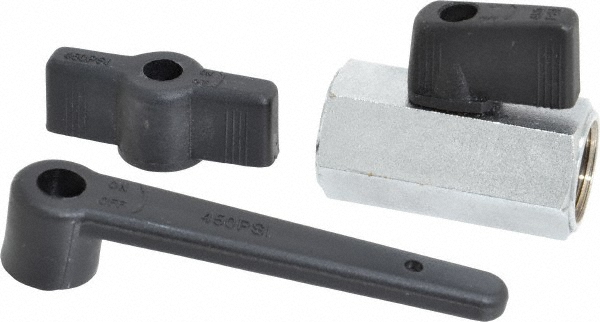 Midwest Control Miniature Manual Ball Valve: 1/8" Pipe, Full Port, Brass - M-CBV-18