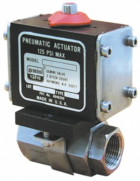 Gemini Valve Motorized Automatic Ball Valve: 1" Pipe, 150 & 720 Max psi, Stainless Steel - 8866N512ADP55