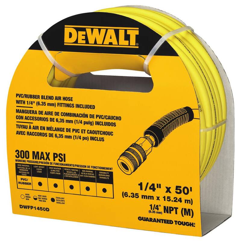DEWALT 6 Gal. 165 PSI Electric Pancake Air Compressor with 50 ft. x 1/4 in. Air Hose - DWFP55126W450D