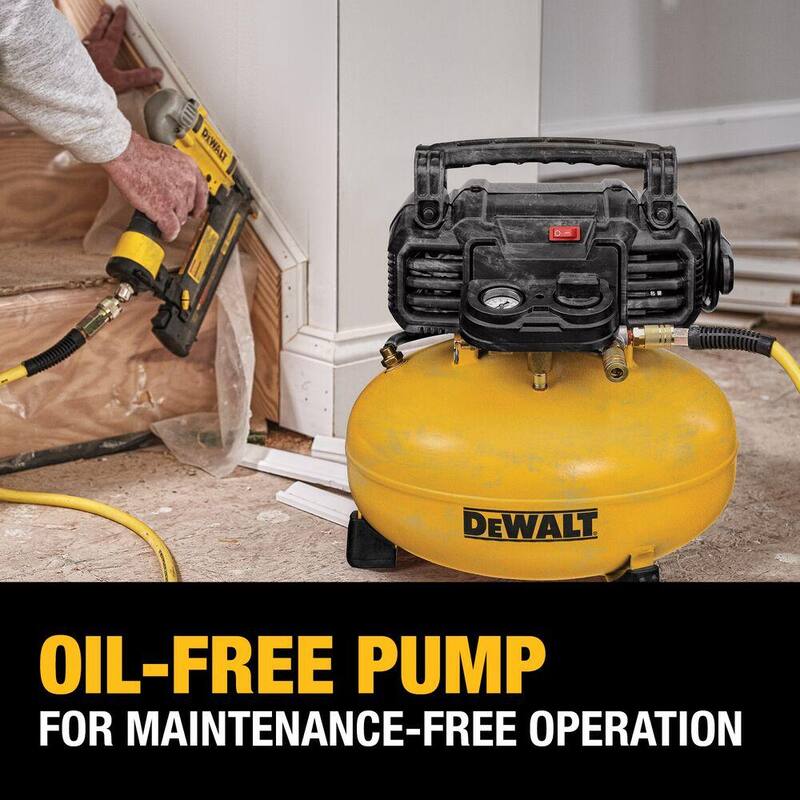 DEWALT 6 Gal. 165 PSI Electric Pancake Air Compressor with 50 ft. x 1/4 in. Air Hose - DWFP55126W450D