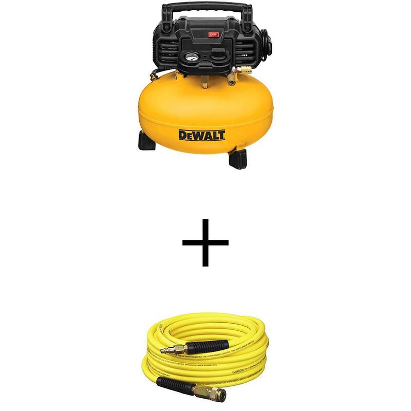 DEWALT 6 Gal. 165 PSI Electric Pancake Air Compressor with 50 ft. x 1/4 in. Air Hose - DWFP55126W450D