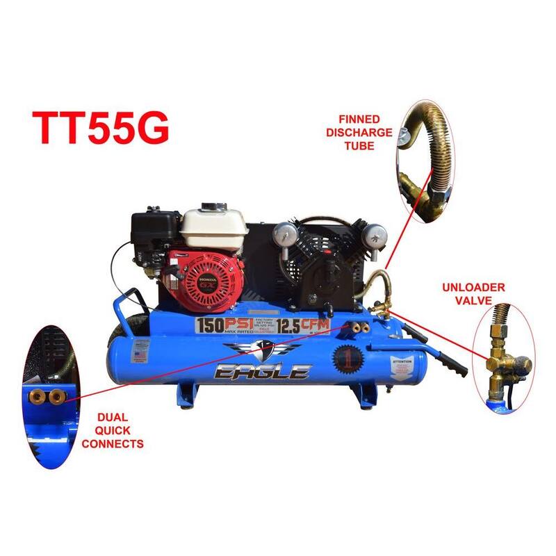Eagle Wheelbarrow Honda GX-160 10 Gal. 5.5 HP Gas Engine - TT55G