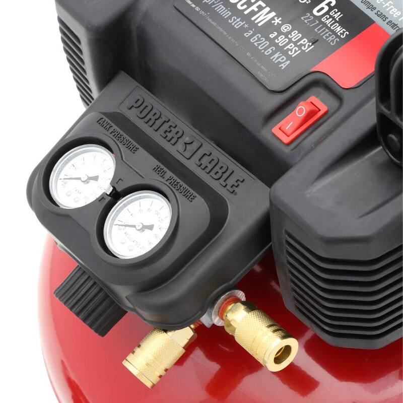Porter-Cable 6 Gal. 150 PSI Portable Electric Air Compressor and 18-Gauge Brad Nailer Combo Kit - PCFP12236