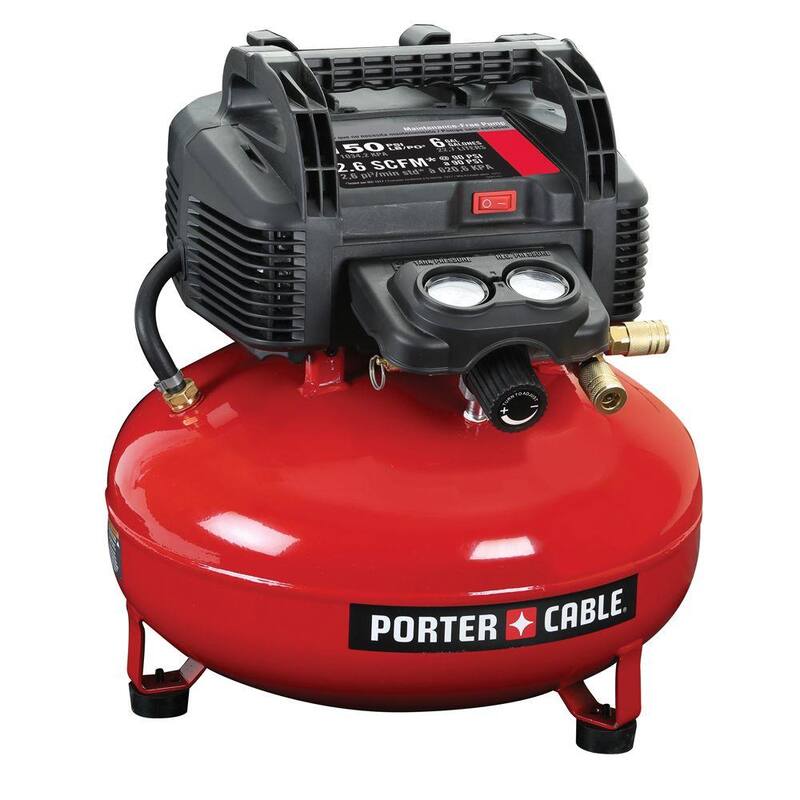 Porter-Cable 6 Gal. 150 PSI Portable Electric Air Compressor and 18-Gauge Brad Nailer Combo Kit - PCFP12236