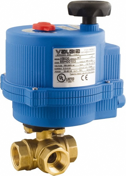 BONOMI Motorized Automatic Ball Valve: 1/4" Pipe, Brass - 8E066-003 1/4