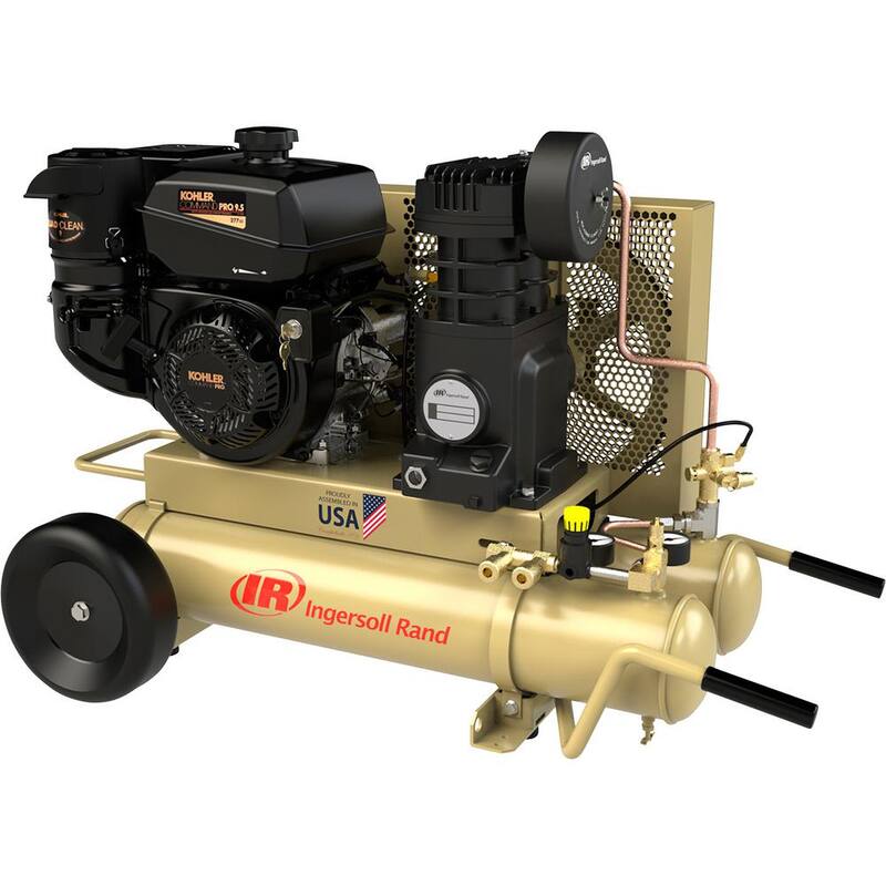 Ingersoll Rand 8 Gal. Gas Powered Portable Air Compressor 9.5 HP Kohler Engine, SS5J9.5GK-WB - 47671896001