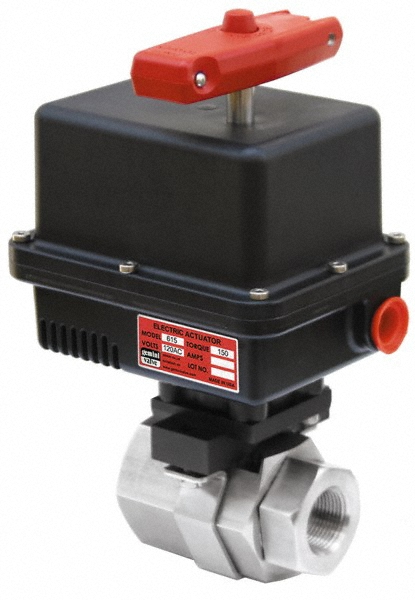 Gemini Valve Motorized Automatic Ball Valve: 3/4" Pipe, 150 & 720 Max psi, Brass - 8616N615120A