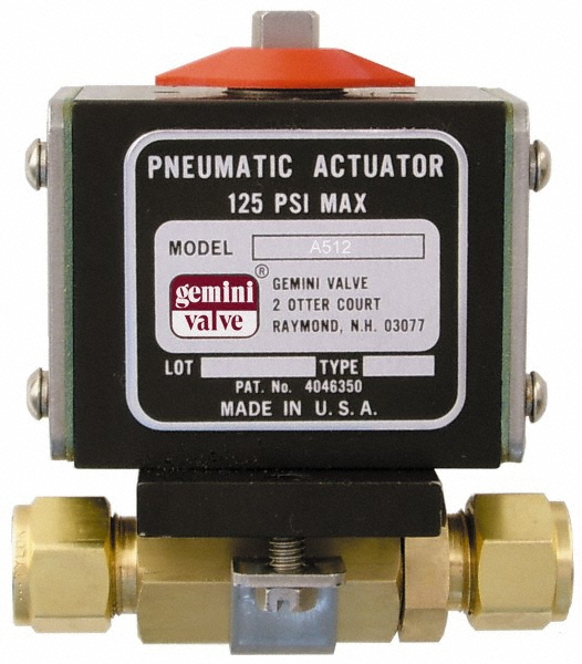 Gemini Valve Motorized Automatic Ball Valve: 3/4" Pipe, 150 & 720 Max psi, Brass - 8616N615120A