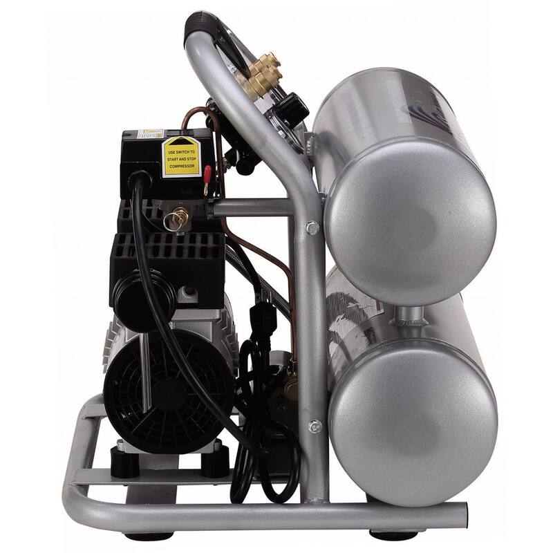 California Air Tools 4610AC Ultra Quiet and Oil-Free 1.0 Hp, 4.6 Gal. Aluminum Twin Tank Electric Portable Air Compressor - CAT-4610AC
