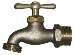 B&K Mueller 1/2" Pipe, 125 psi WOG Rating, Brass Hose Bibb, Stop Valve - 103-054HN