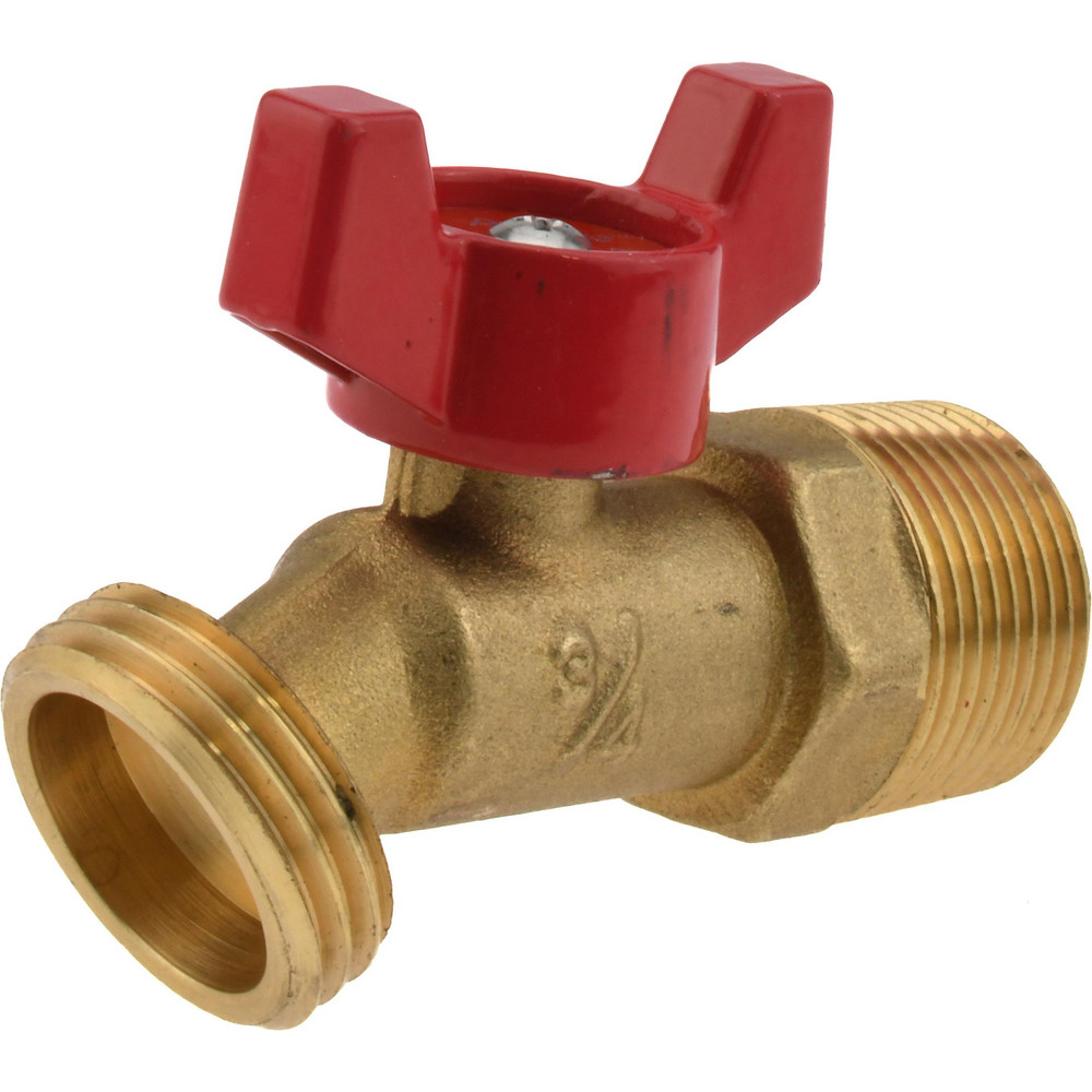 B&K Mueller 1/2" Pipe, 125 psi WOG Rating, Brass Hose Bibb, Stop Valve - 103-054HN
