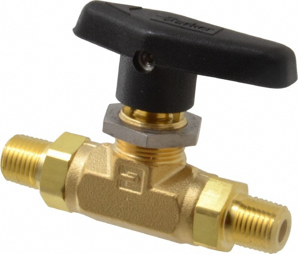 Parker 3-Way Manual Ball Valve: 1/8" Pipe - 2F-MB4XPFA-BP