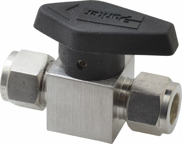 Parker 3/8" Pipe, 3,000 psi WOG Rating, 316 Stainless Steel, Inline, One Way Instrumentation Plug Valve - 6Z-PR6-VT-SS