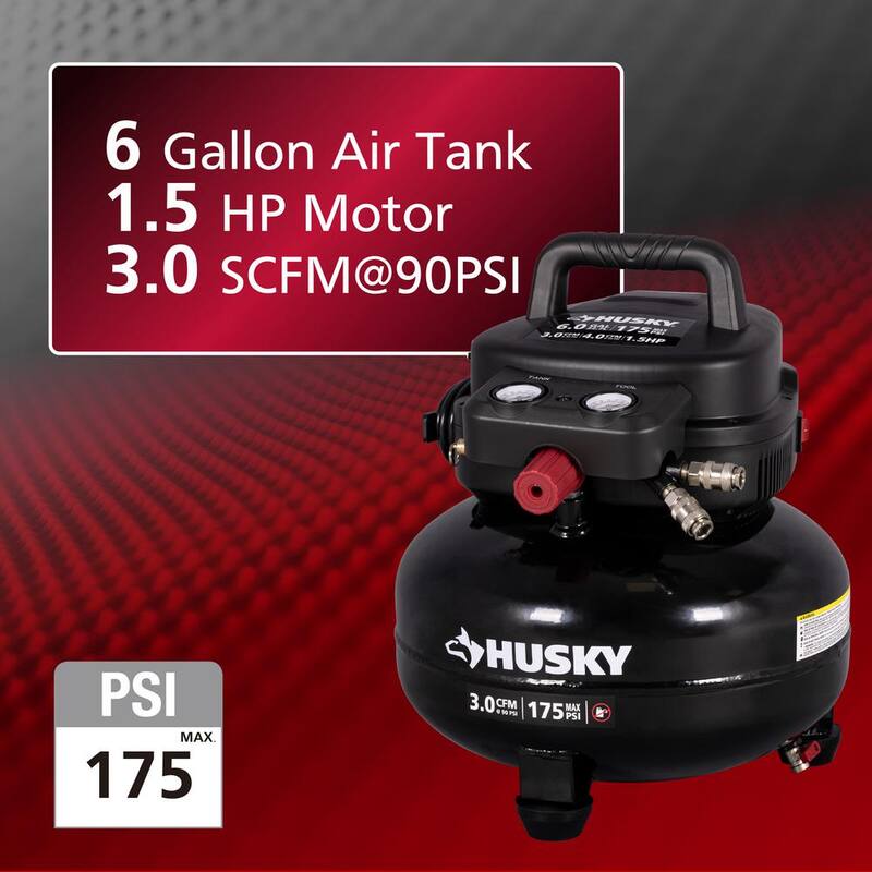 Husky 6 Gallon 175 PSI Electric Pancake Air Compressor - 0210646