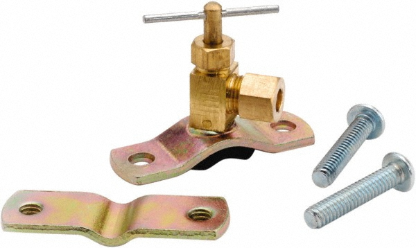 PRO-SOURCE Needle Valve: Angled, 1/4 x 1/8" Pipe, Nickel-Plated Brass Body, Nitrile Butadiene Rubber Seal - 2556314899PRO
