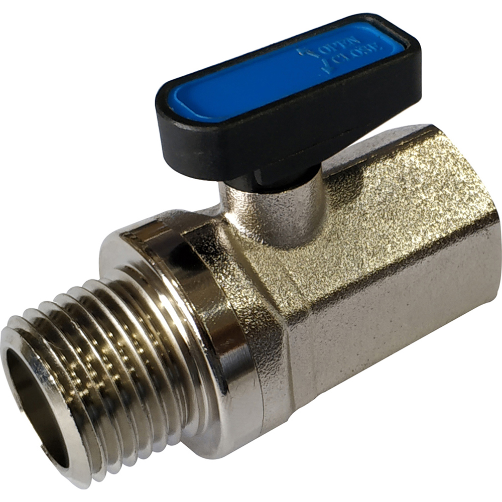 Midwest Control Miniature Manual Ball Valve: 1/2" Pipe, Standard Port, Brass - MVFP-50M