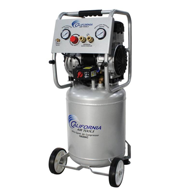 California Air Tools 10 Gal. 2.0 HP Aluminum Rust-Free Air Tank Ultra-Quiet and Oil-Free Electric Air Compressor with Automatic Drain Valve - 10020ACAD