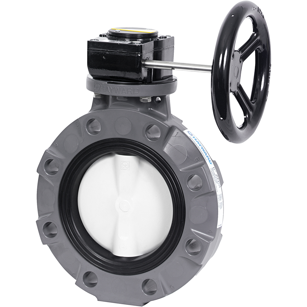 Hayward Flow Control Manual Butterfly Valve: 10" Pipe, Gear Handle - BYV14100A0VGI00