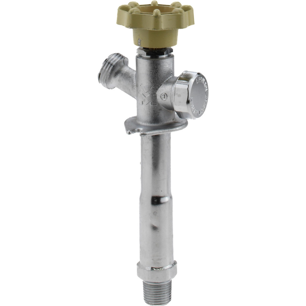 B&K Mueller 1/2" Pipe, 6" Long Shank, Chrome Plated Brass Antisiphon Frostfree Sillcock - 104-823HC