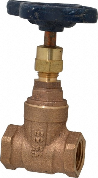 Merit Brass Gate Valve: Gate, 1-1/4" Pipe, FNPT x FNPT, 316 Stainless Steel - VGT102-20
