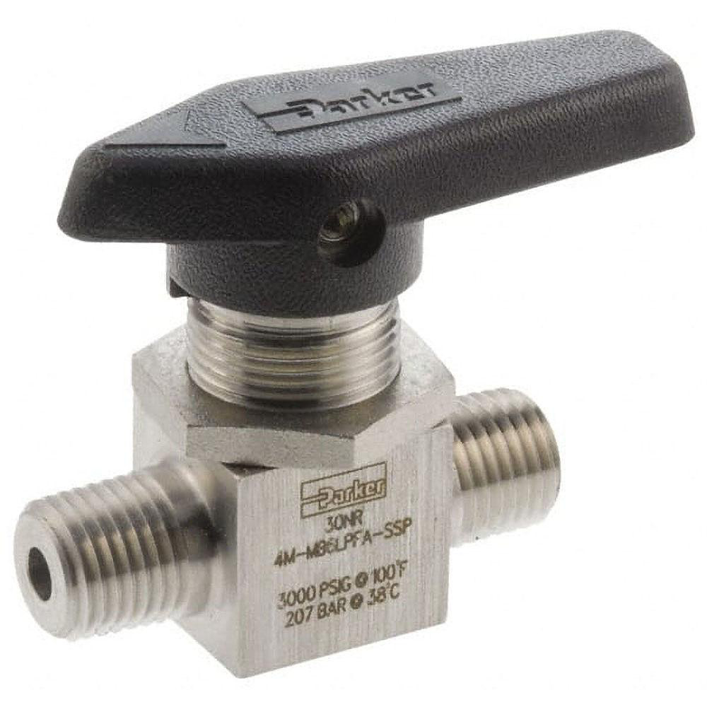 Parker 2-Way Manual Ball Valve: 1/4" Pipe - 4M-MB6LPFA-SSP