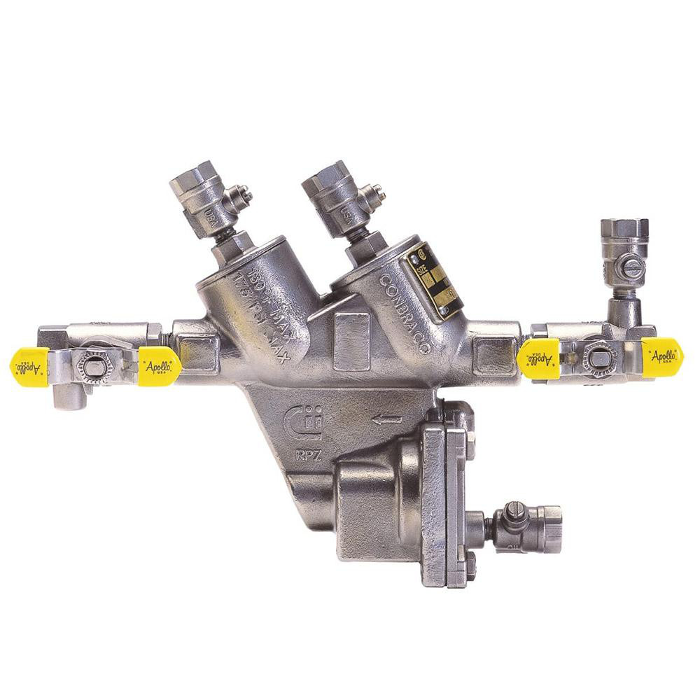 Conbraco 1-1/2 Thread, 175 psi WOG Rating, Bronze Reduced Pressure Backflow Preventer Valve - 4ALF207A2F