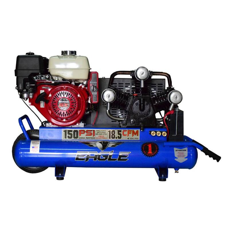 Eagle 10 Gal. Honda Gas Wheelbarrow Air Compressor with Electric Start (Battery Not Included) - TT90GE