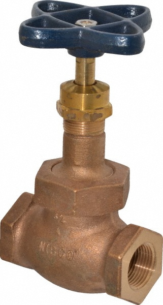 NIBCO 1-1/2" Pipe, Threaded Ends, Bronze Integral Oxygen Service Globe Valve - NL34W0C