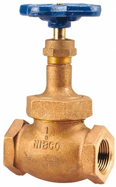 NIBCO 1-1/2" Pipe, Threaded Ends, Bronze Integral Oxygen Service Globe Valve - NL34W0C