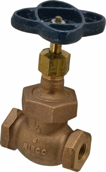 NIBCO 1-1/2" Pipe, Threaded Ends, Bronze Integral Oxygen Service Globe Valve - NL34W0C