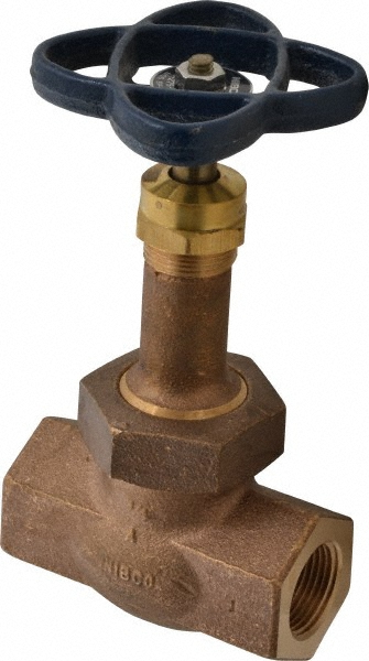 NIBCO 1-1/2" Pipe, Threaded Ends, Bronze Integral Oxygen Service Globe Valve - NL34W0C