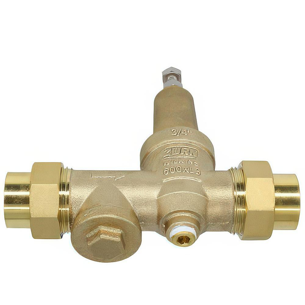 Zurn Pressure Reducing Valves: Pipe Size: 0.75; End Connection: FNPT x FNPT; Body Material: Bronze - 34-600XL3DU