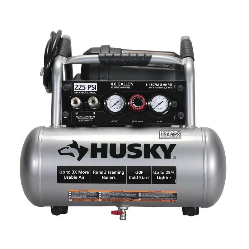 Husky 4 Gal. 225 PSI High Performance Crew Electric Portable Air Compressor - C041H