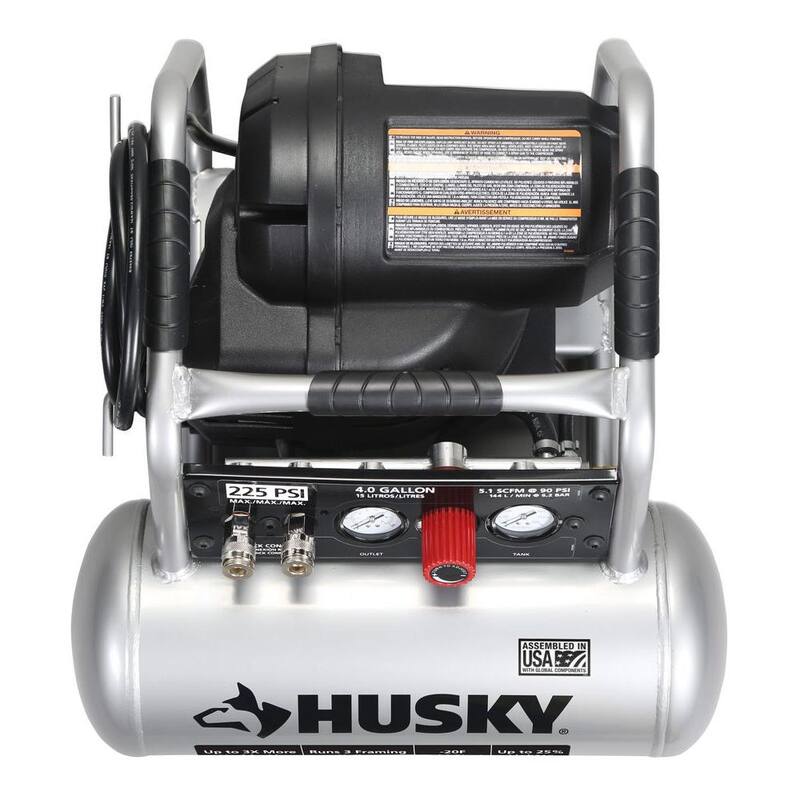 Husky 4 Gal. 225 PSI High Performance Crew Electric Portable Air Compressor - C041H