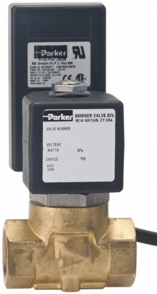 Parker Solenoid Valve: 2-Way, 1/4" Port - 73212BN2MV00N0C111P3