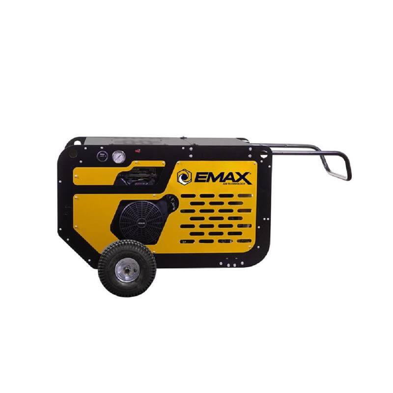 EMAX 24 HP Portable Kohler Command Pro Gas Driven 70 CFM Rotary Screw Air Compressor with 3 Gallon EPA Approved Gas Tank - EGS070PT