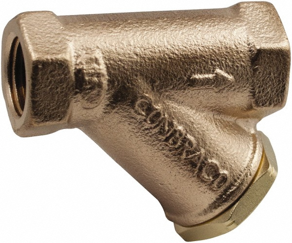 Hoffman Speciality 1/2" Pipe, Female NPT Ends, Cast Brass Y-Strainer - 405024