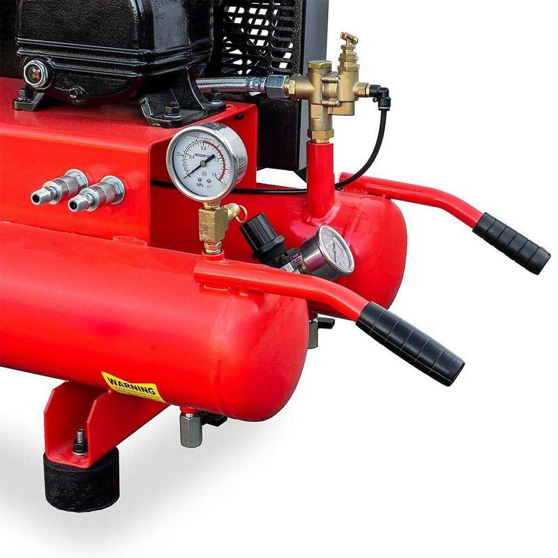 Stark 10 Gal. 6.5 HP Portable Gas-Powered Twin Stack Air Compressor with Built-In Handles - 65152-H1