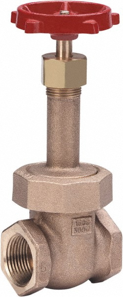 Milwaukee Valve Gate Valve: Non-Rising Stem, 1" Pipe, Threaded (NPT), Bronze - 105-100