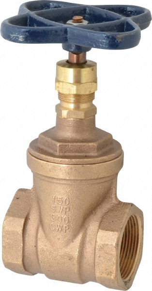 Milwaukee Valve Gate Valve: Non-Rising Stem, 1" Pipe, Threaded (NPT), Bronze - 105-100