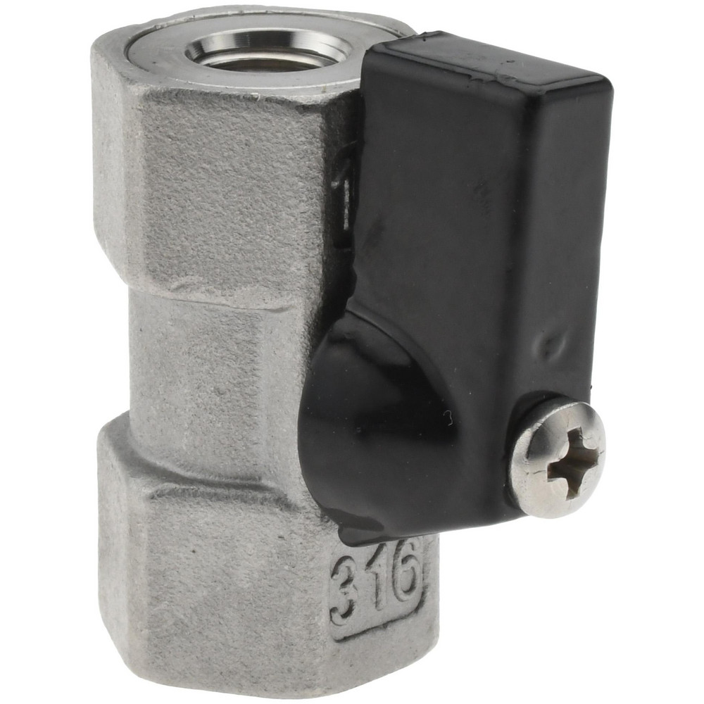 Value Collection Miniature Manual Ball Valve: 1/8" Pipe, Full Port - 6Q01H06