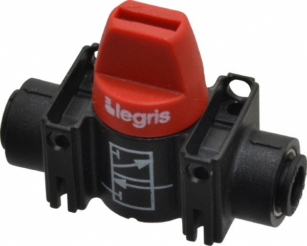 Legris Miniature Manual Ball Valve: 5/32" Pipe, Standard Port - 7913 04 00