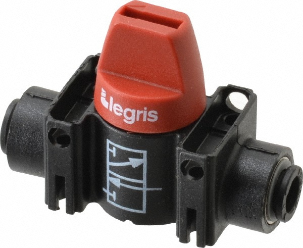 Legris Miniature Manual Ball Valve: 5/32" Pipe, Standard Port - 7913 04 00