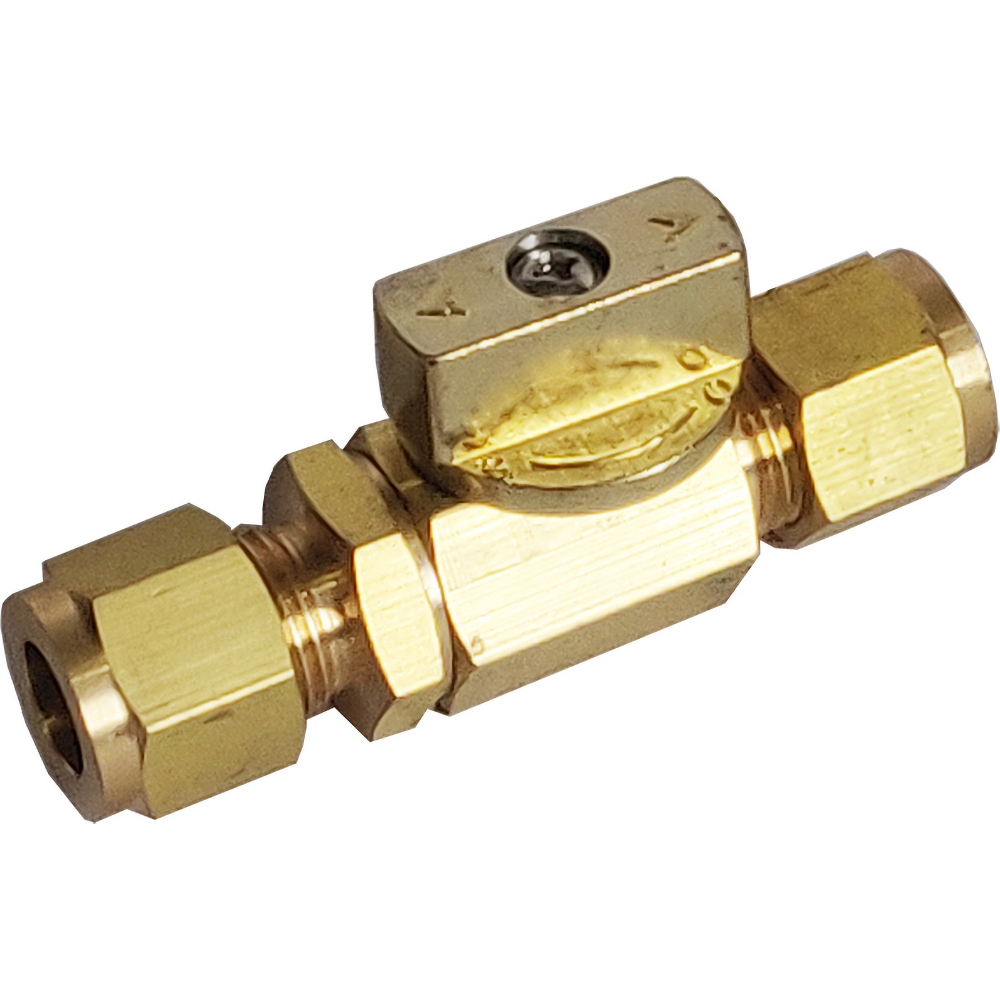 Midwest Control Miniature Manual Ball Valve: Full Port, Brass - BVRM-25Y