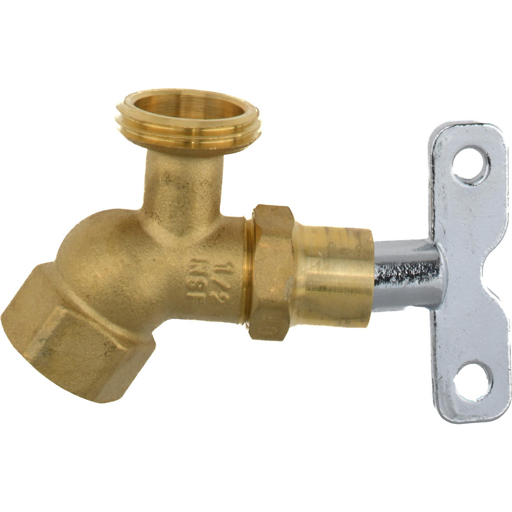 B&K Mueller 3/4" Pipe, 125 psi WOG Rating, Brass Hose Bibb, Stop Valve - 102-434HC