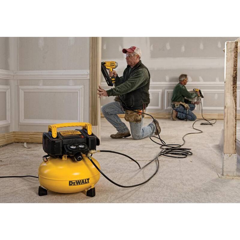 DEWALT 6 Gal. 165 PSI Electric Pancake Air Compressor and Pneumatic 21-Degree Collated Framing Nailer - DWFP55126F83PL